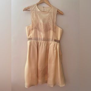 Carven cream silk and lace cocktail dress